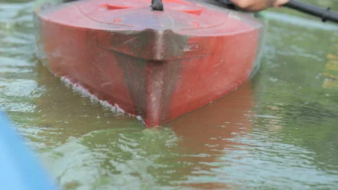 Close-up of a paddle boat at dawn. Stock Footage 114387519