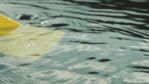 Close-up of a paddle in the water.  Stock Footage 95205630