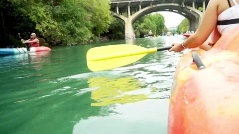 Close-up of Paddle in the Water Stock Footage 156872167