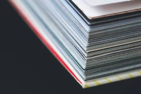 Close-up of pages of book. Abstract background. Macro shot. Stock Photos