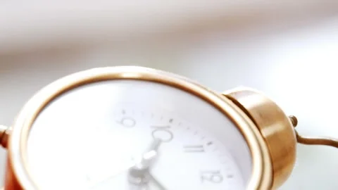 Close-up of paint brush with alarm clock Stock Footage 301271239
