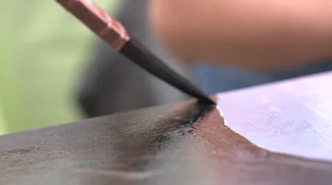 Close up of paint brush Stock Footage 57714205