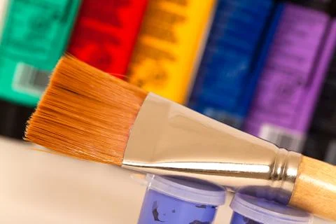 Close up of a paint brush Stock Photos