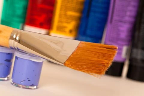 Close up of a paint brush Stock Photos