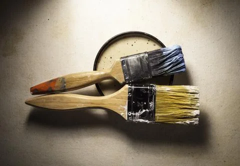 Close up of paint brush Stock Photos
