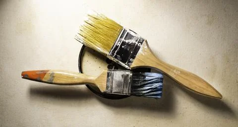 Close up of paint brush Stock Photos