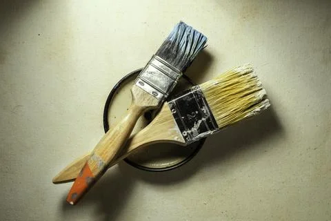 Close up of paint brush Stock Photos