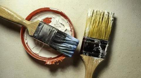 Close up of paint brush Stock Photos