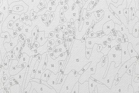 Close-up of paint-by-numbers canvas Foto stock