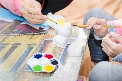Close Up paint white statue 库存照片