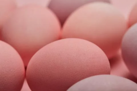 Close painted easter chicken eggs Stock Photos