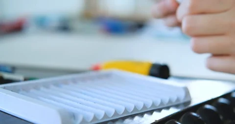 Close up of painting process Stock Footage 129429332