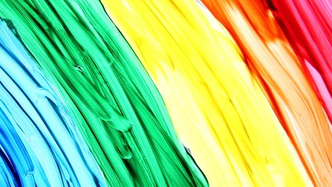 Close-up painting rainbow on the window during Covid-19 quarantine at home. Stay Stock Footage 130009201