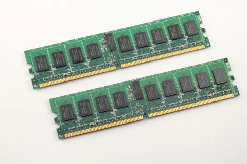 Close up pair of dimm memory from pc Stock Photos