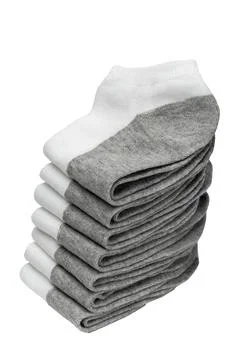 Close up of a pair of socks on white background with clipping path Stock Photos
