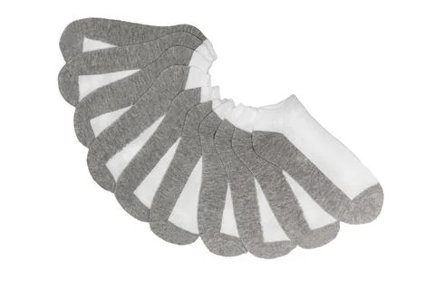 Close up of a pair of socks on white background with clipping path Foto stock
