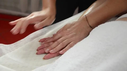 Close-up palm massage during professional therapy Stock Footage 344048171