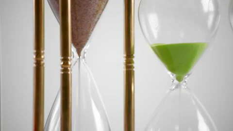 Close up of pan across multiple sand timers Stock Footage 252520607