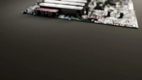 A Close up pan to CGI circuit board Stock Footage 155304642