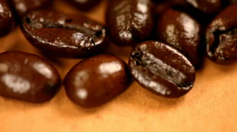 Close-up pan of coffee beans Stock Footage 311703