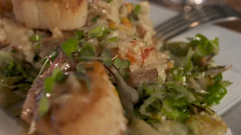 Close up pan down of scallops  動画素材 112575918