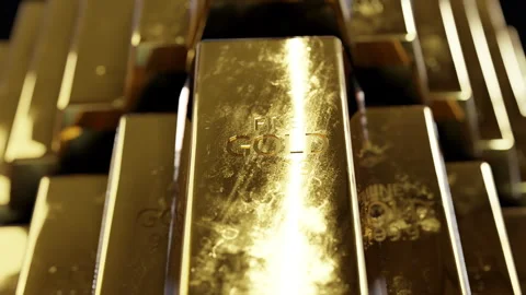 Close-Up Pan of Fine Gold Bars 스톡 동영상 270490290