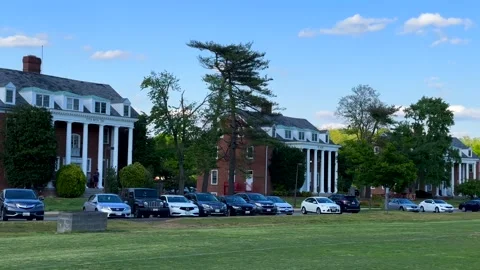 Close Up Pan of Fraternity Row at the University of Maryland Stock Footage 242897359