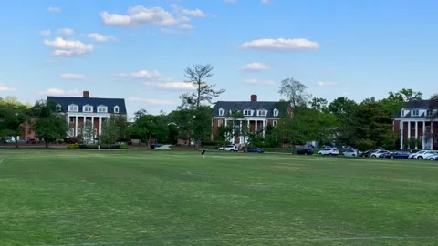 Close Up Pan of Fraternity Row at the University of Maryland - Pt. 3 Stock Footage 242897401