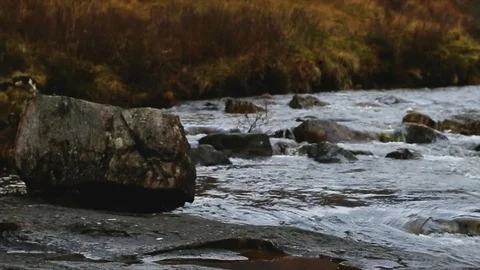 Close Pan Right River Stock Footage 122122690