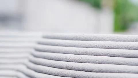 Close up Pan shot shift focus Sculpture printed by Cement printing Machine 5 Stock-Footage 243975900