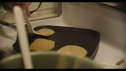 A close up of a pan on a stove Stock Footage 155462238