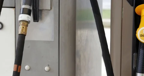 Close pan view of Total gas station pump on Paris Highway in France, 5.2.2020 Stock Footage 124868559