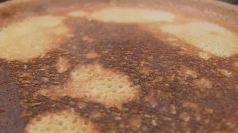 Close-up of pancake surface. Stock Footage 254524732