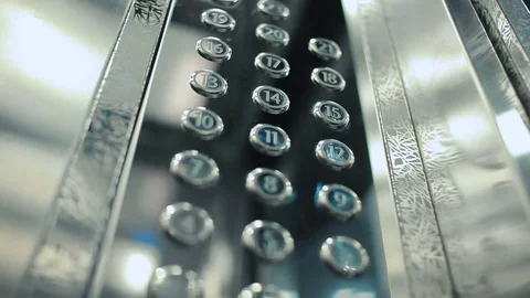 Close-up - the panel with levels buttons in a modern elevator Stock Footage 71822061