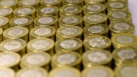 Close up panning a piles of money Stock Footage 126565922