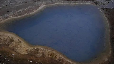 Close panoramic over geothermal pool, hot springs in Golden Circle, Iceland Video stock 71278165