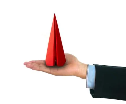 Close up paper airplane with isolated background Stock Photos