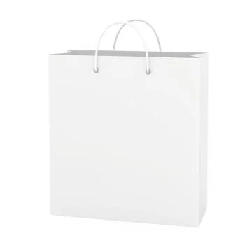 Close up of paper bag on white background with clipping path. 3d rendering Stock-Illustration