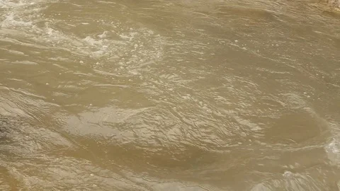 Close up of paper boat floating in river Stock Footage 72418727