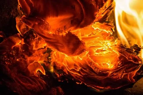 Close up paper burning in flame Stock Photos