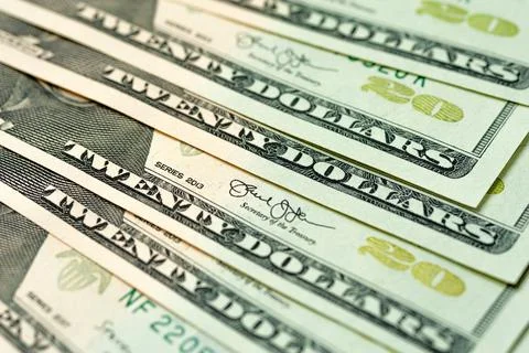 Close-up of paper dollar bills Stock Photos