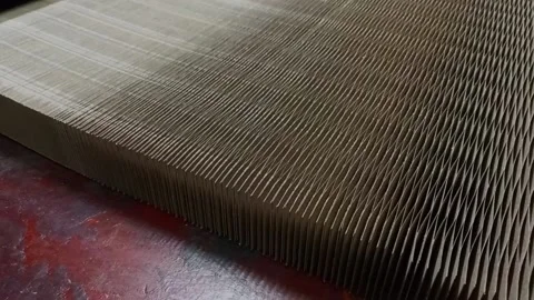 Close-up paper honeycomb on the table Stock Footage 231767258