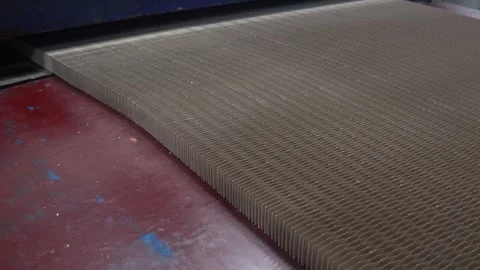 Close-up paper honeycomb on the table Stock Footage 254959784