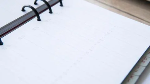 Close up on a paper of notebook. In Search Of Inspiration. Stock Photos
