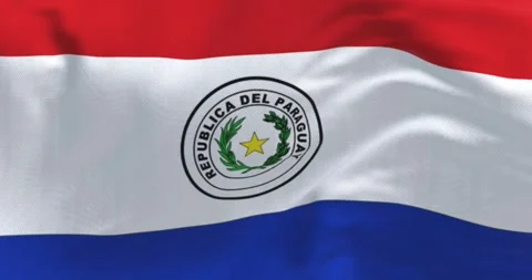 Close up of Paraguay flag waving Stock-Footage 252072490
