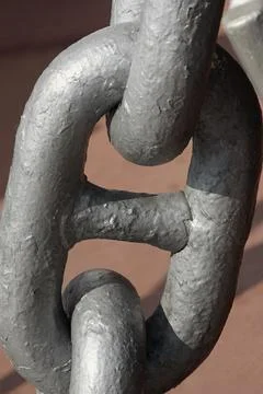 Close up of a part of an Anchor chain, Mid-sea, Aboard M.V. Kavaratti, India Stock Photos