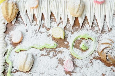 Close up part of  bread and sweet house for festival. Stock Photos