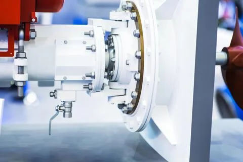 Close up of a part drilling machine with rig in the background Stock Photos