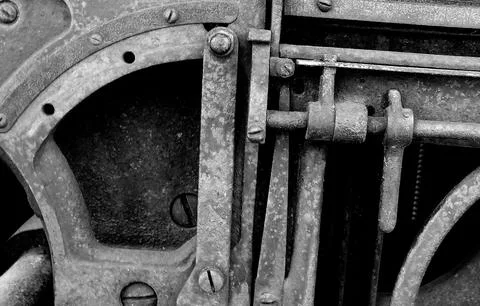 Close up of a part of the internal structure of an engine. Stock Photos