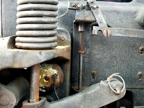 Close up of a part of the internal structure of an engine. Stock Photos